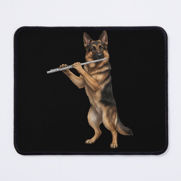 Item preview, German Shepherd Playing Flute Player Flutist Dog Lover designed and sold by TerryConnells.