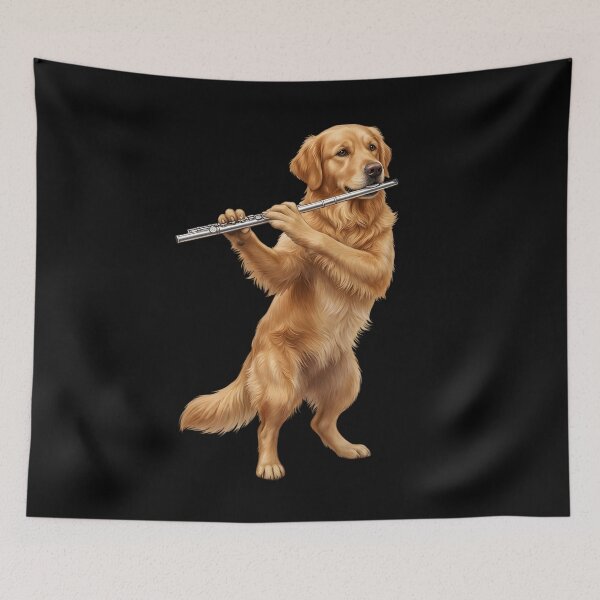 Item preview, Golden Retriever Playing Flute Player Flutist Dog Lover designed and sold by TerryConnells.