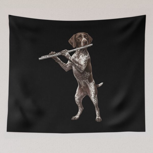 Item preview, German Shorthaired Pointer Playing Flute Player Flutist Dog Lover designed and sold by TerryConnells.