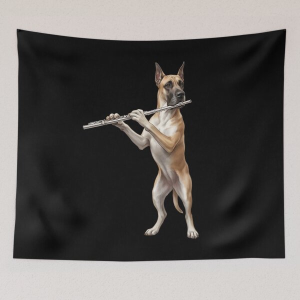 Item preview, Great Dane Playing Flute Player Flutist Dog Lover designed and sold by TerryConnells.