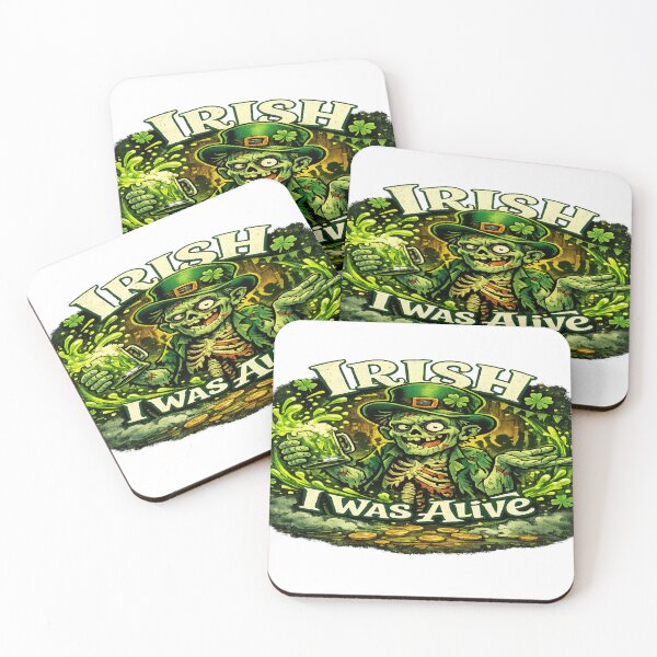 Item preview, Irish I Was Alive – Funny Zombie Leprechaun Beer Art designed and sold by ArtificialAce.