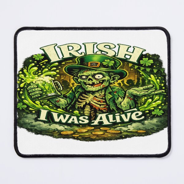 Item preview, Irish I Was Alive – Funny Zombie Leprechaun Beer Art designed and sold by ArtificialAce.