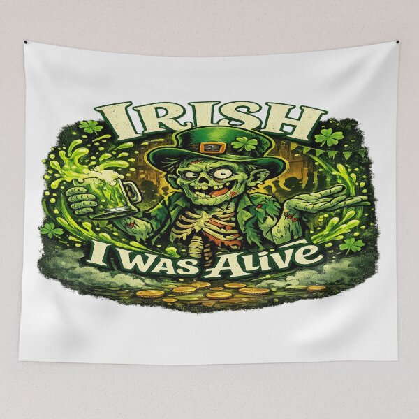 Item preview, Irish I Was Alive – Funny Zombie Leprechaun Beer Art designed and sold by ArtificialAce.