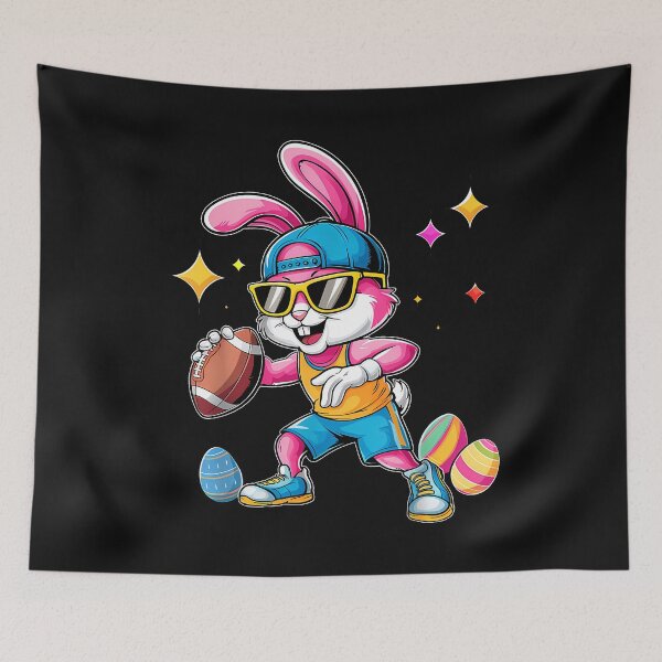 Item preview, Easter Sport Happy Easter Bunny Playing Football Kids Boys designed and sold by yartyartyart.