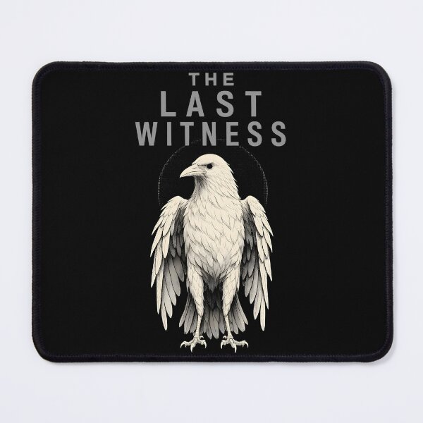 Item preview, The Last Witness White Crow Raven Fine Line Ink Art Minimalist Dark Academia Aesthetic Goth Occult Style Typography Design - Timeless Silent Observer Ancient Albino Bird Illustration designed and sold by Vivaan Studio.