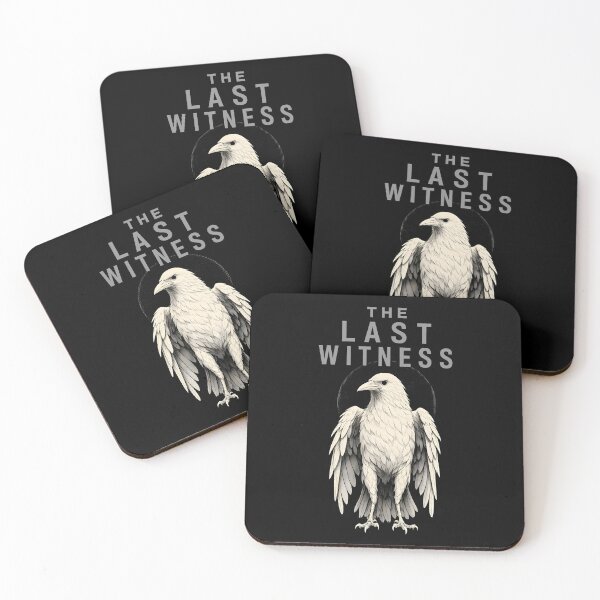 Item preview, The Last Witness White Crow Raven Fine Line Ink Art Minimalist Dark Academia Aesthetic Goth Occult Style Typography Design - Timeless Silent Observer Ancient Albino Bird Illustration designed and sold by Vivaan Studio.