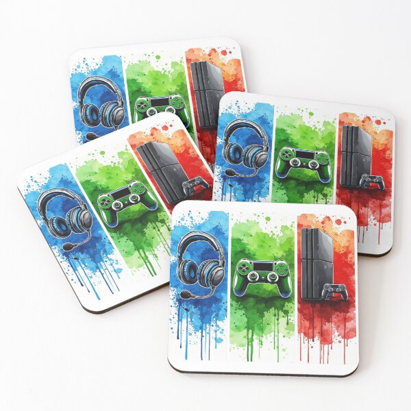 Item preview, Watercolor Gaming Trio: Headset, Controller, and Console designed and sold by sanorastyle.