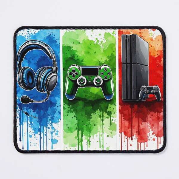 Item preview, Watercolor Gaming Trio: Headset, Controller, and Console designed and sold by sanorastyle.