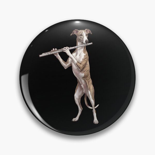 Item preview, Greyhound Playing Flute Player Flutist Dog Lover designed and sold by TerryConnells.