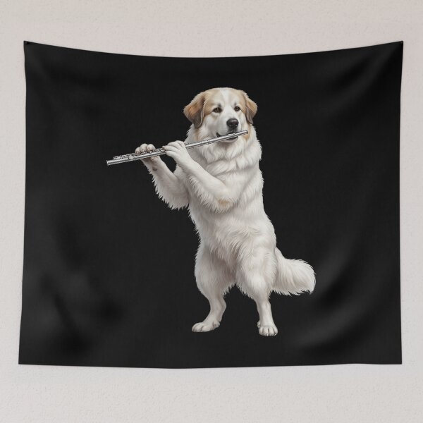 Item preview, Great Pyrenees Playing Flute Player Flutist Dog Lover designed and sold by TerryConnells.