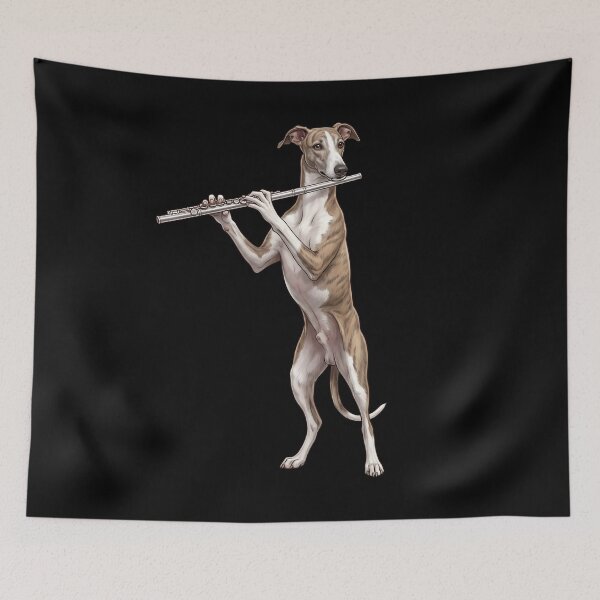 Item preview, Greyhound Playing Flute Player Flutist Dog Lover designed and sold by TerryConnells.