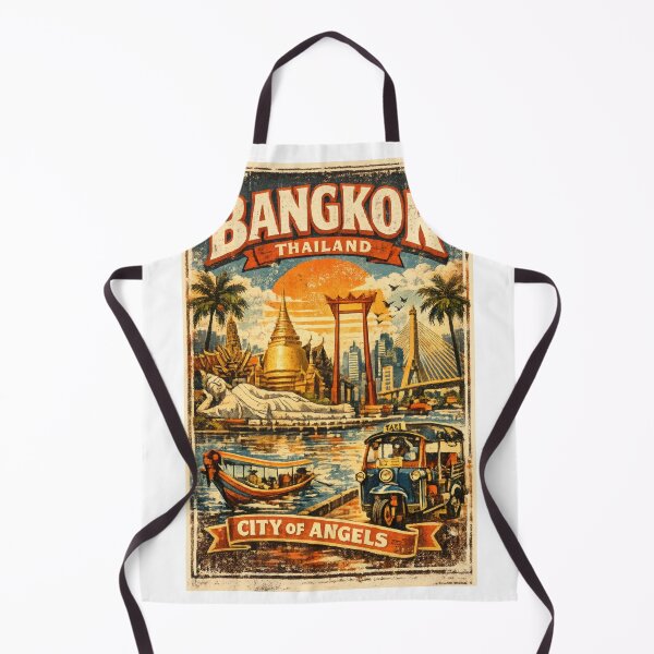 Item preview, Vintage Bangkok Thailand T-Shirt – Retro City of Angels Travel Poster Graphic Tee designed and sold by Jeeraphat Homrern.