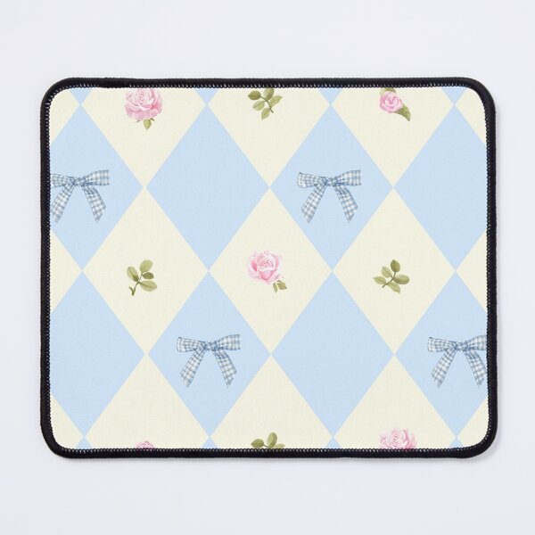 Item preview, Coquette rose and blue bow Floral Pattern designed and sold by Bonita Faye.