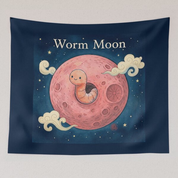 Item preview, When Earth Embraces Worm Moon – Red Eclipse of March 2026 designed and sold by DianaAlunaImage.