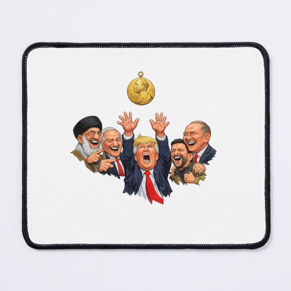 Item preview, Trump Reaching for the Nobel – Political Satire Power Illustration designed and sold by Bocianessco.