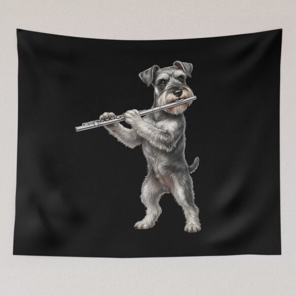 Item preview, Miniature Schnauzer Playing Flute Player Flutist Dog Lover designed and sold by TerryConnells.