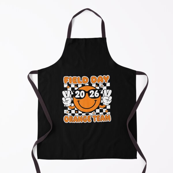 Item preview, Groovy Field Day 2026 Orange Team Smile Face Checked Print designed and sold by yartyartyart.