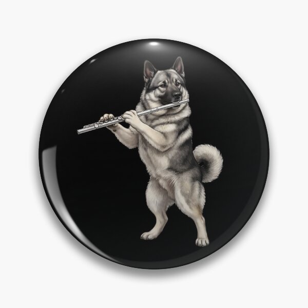 Item preview, Norwegian Elkhound Playing Flute Player Flutist Dog Lover designed and sold by TerryConnells.