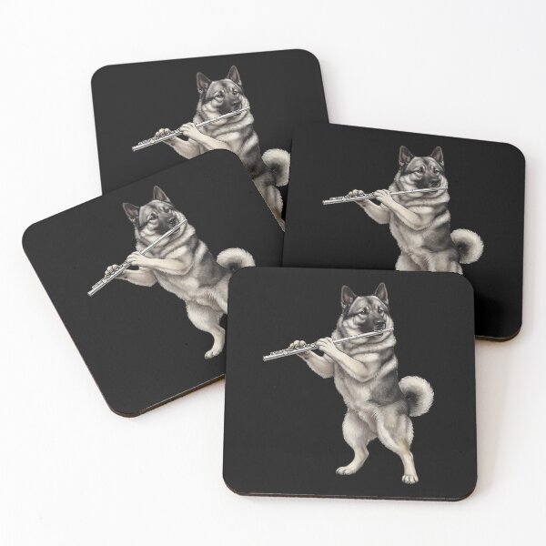 Item preview, Norwegian Elkhound Playing Flute Player Flutist Dog Lover designed and sold by TerryConnells.