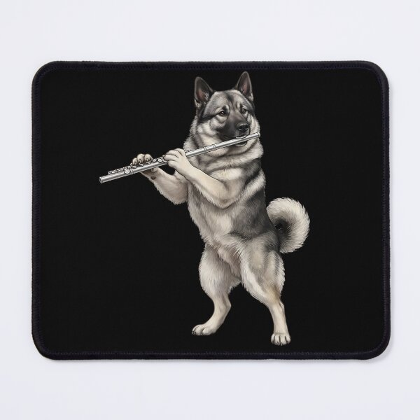 Item preview, Norwegian Elkhound Playing Flute Player Flutist Dog Lover designed and sold by TerryConnells.