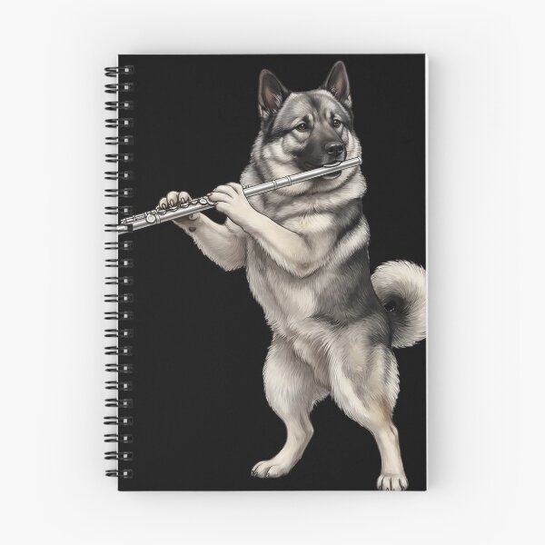Item preview, Norwegian Elkhound Playing Flute Player Flutist Dog Lover designed and sold by TerryConnells.