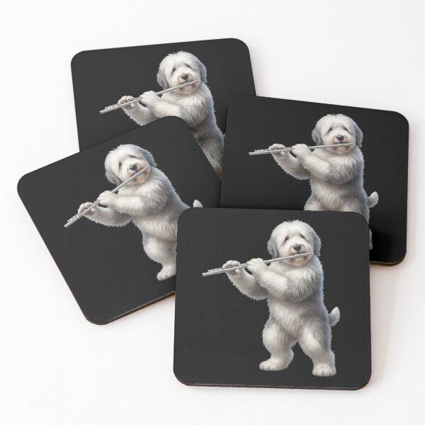 Item preview, Old English Sheepdog Playing Flute Player Flutist Dog Lover designed and sold by TerryConnells.