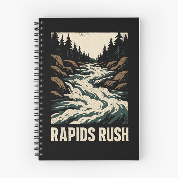 Item preview, “Rapids Rush” Wild River Adventure Illustration – Dynamic Nature Art for Outdoor Enthusiasts designed and sold by Bright Nest Studio.