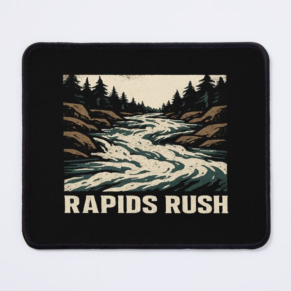 Item preview, “Rapids Rush” Wild River Adventure Illustration – Dynamic Nature Art for Outdoor Enthusiasts designed and sold by Bright Nest Studio.