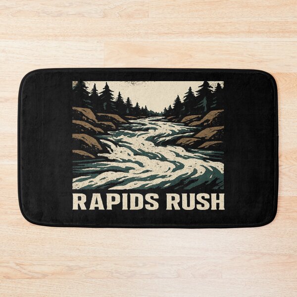 Item preview, “Rapids Rush” Wild River Adventure Illustration – Dynamic Nature Art for Outdoor Enthusiasts designed and sold by Bright Nest Studio.