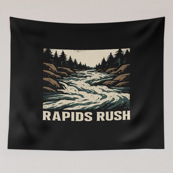 Item preview, “Rapids Rush” Wild River Adventure Illustration – Dynamic Nature Art for Outdoor Enthusiasts designed and sold by Bright Nest Studio.
