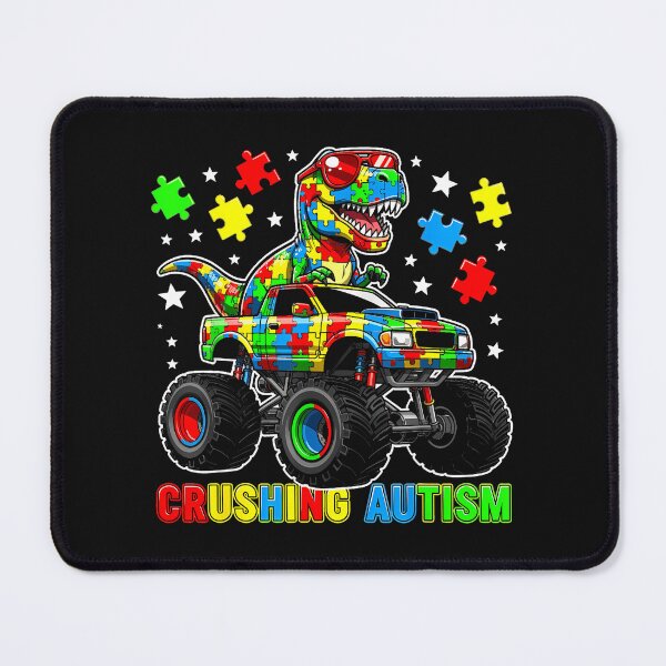 Item preview, Trex Crushing Autism Dinosaur Monster Truck Autism Awareness designed and sold by yartyartyart.