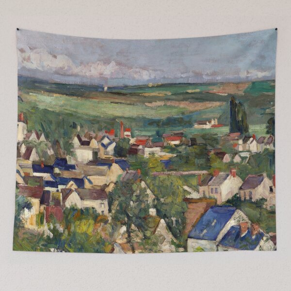 Item preview, Auvers Panoramic View by Paul Cézanne: Post Impressionist village landscape designed and sold by artofuniverse.