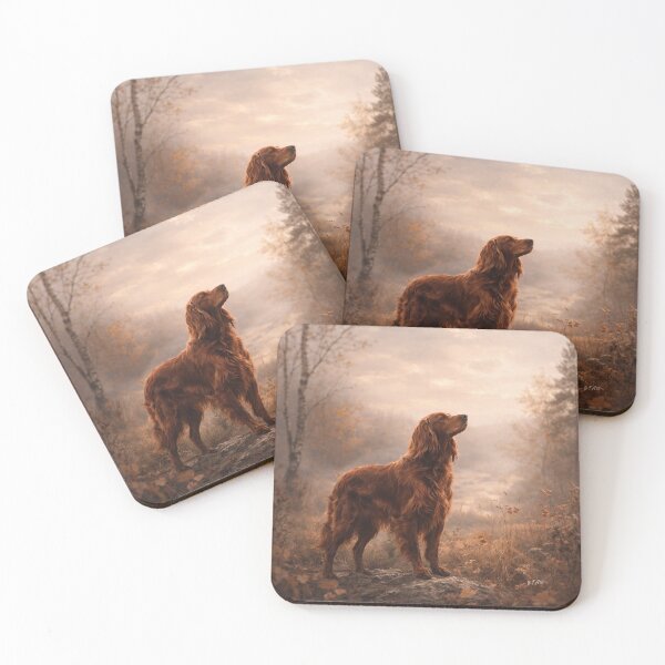Item preview, Whispering Autumn – Irish Setter in Golden Mist designed and sold by TammyHunterArt.