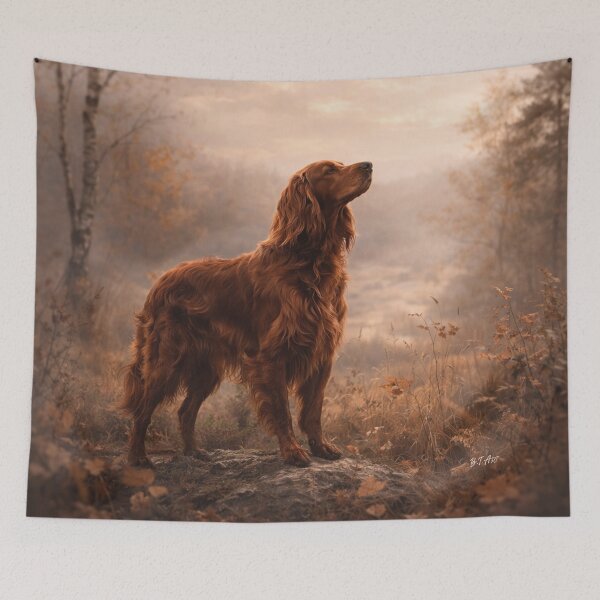 Item preview, Whispering Autumn – Irish Setter in Golden Mist designed and sold by TammyHunterArt.