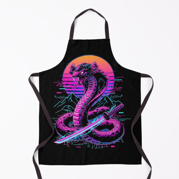 Item preview, Samurai Cobra Snake Synthwave Aesthetic Art designed and sold by graphixpolash.