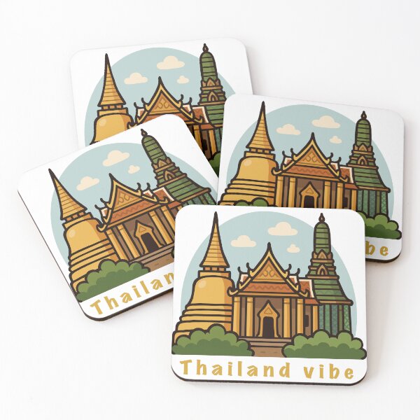 Item preview, Cute Thai Temple with Thailand Vibes designed and sold by SoSoSeahorse.