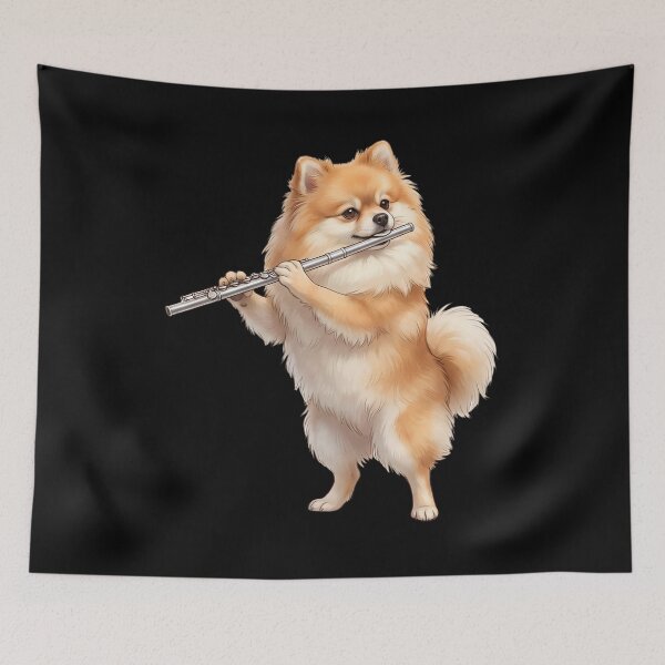 Item preview, Pomeranian Playing Flute Player Flutist Dog Lover designed and sold by TerryConnells.