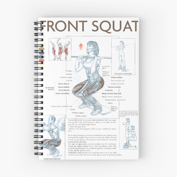 Item preview, Front Squat - Exercise Diagram designed and sold by superfitstuff.