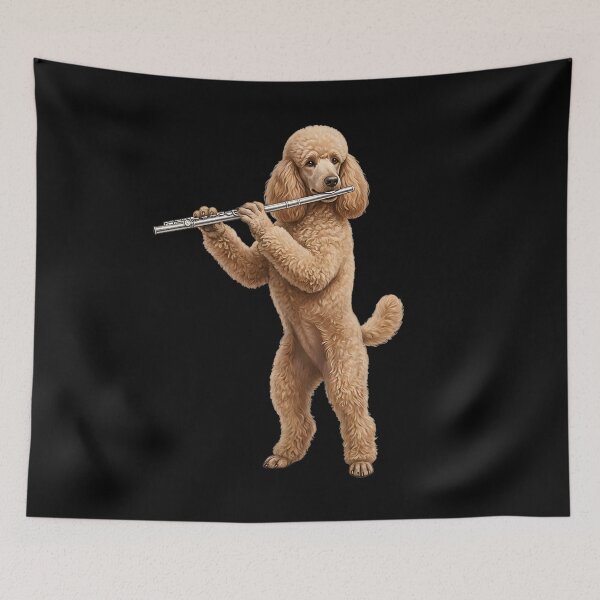 Item preview, Poodle Playing Flute Player Flutist Dog Lover designed and sold by TerryConnells.