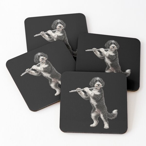 Item preview, Portuguese Water Dog Playing Flute Player Flutist Dog Lover designed and sold by TerryConnells.