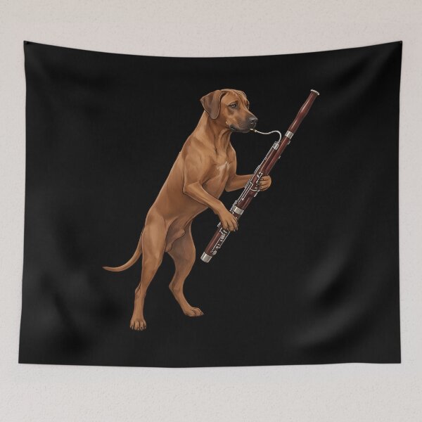 Item preview, Rhodesian Ridgeback Playing Bassoon Player Bassoonist Dog Lover designed and sold by TerryConnells.