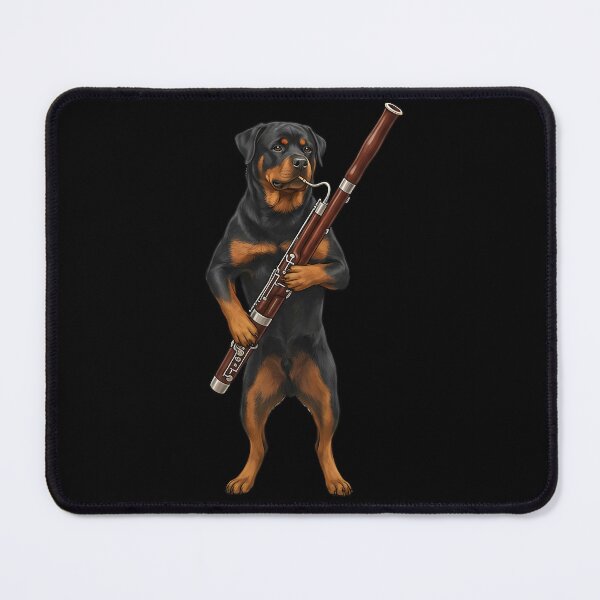 Item preview, Rottweiler Playing Bassoon Player Bassoonist Dog Lover designed and sold by TerryConnells.