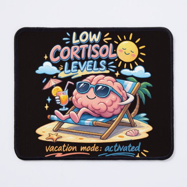 Item preview, Low Cortisol Levels – Vacation Mode Activated | Funny Stress Relief Brain Design designed and sold by FrameFlow.