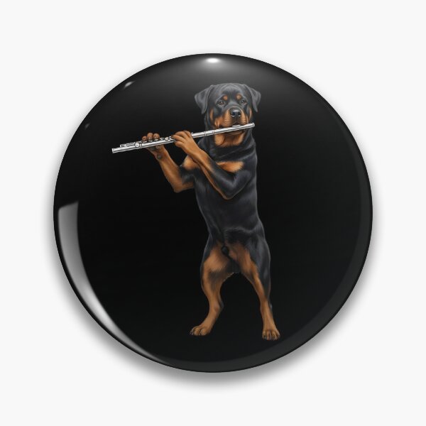 Item preview, Rottweiler Playing Flute Player Flutist Dog Lover designed and sold by TerryConnells.