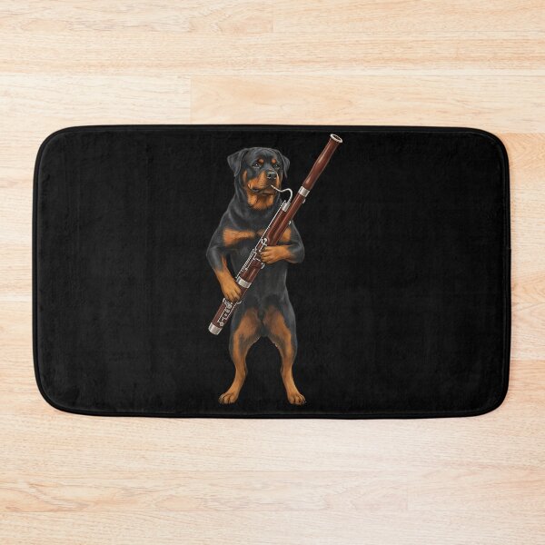 Item preview, Rottweiler Playing Bassoon Player Bassoonist Dog Lover designed and sold by TerryConnells.