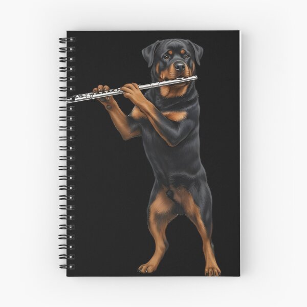 Item preview, Rottweiler Playing Flute Player Flutist Dog Lover designed and sold by TerryConnells.