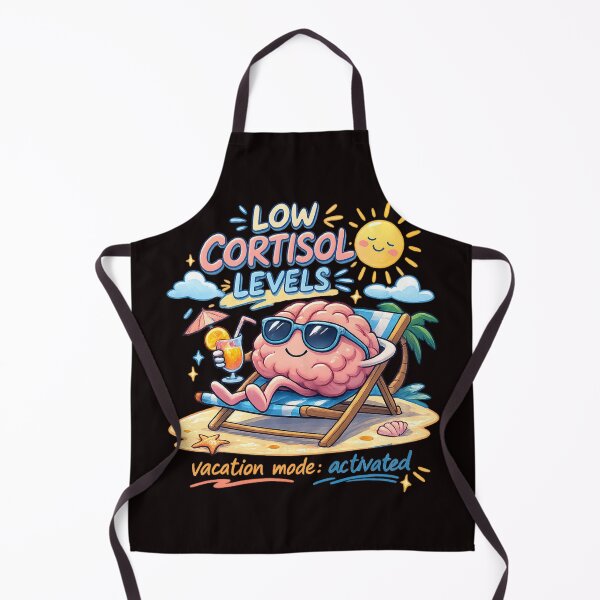 Item preview, Low Cortisol Levels – Vacation Mode Activated | Funny Stress Relief Brain Design designed and sold by FrameFlow.