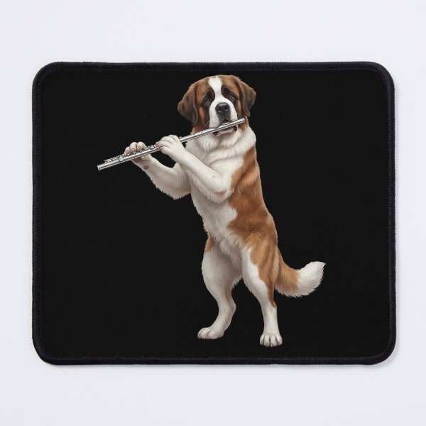 Item preview, Saint Bernard Playing Flute Player Flutist Dog Lover designed and sold by TerryConnells.