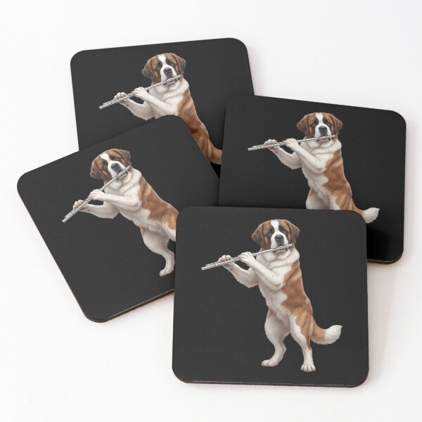Item preview, Saint Bernard Playing Flute Player Flutist Dog Lover designed and sold by TerryConnells.