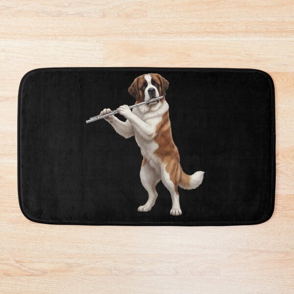 Item preview, Saint Bernard Playing Flute Player Flutist Dog Lover designed and sold by TerryConnells.